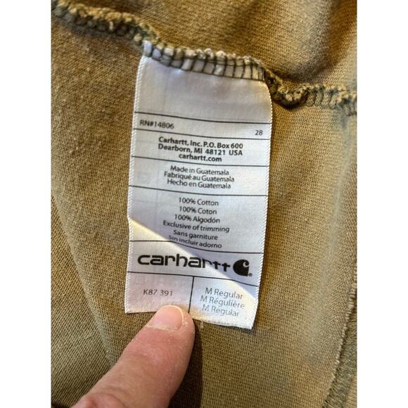 CARHARTT  Mens short sleeve T-Shirt, Brown/Tan, size M, Cotton, Workwear - Picture 7 of 8